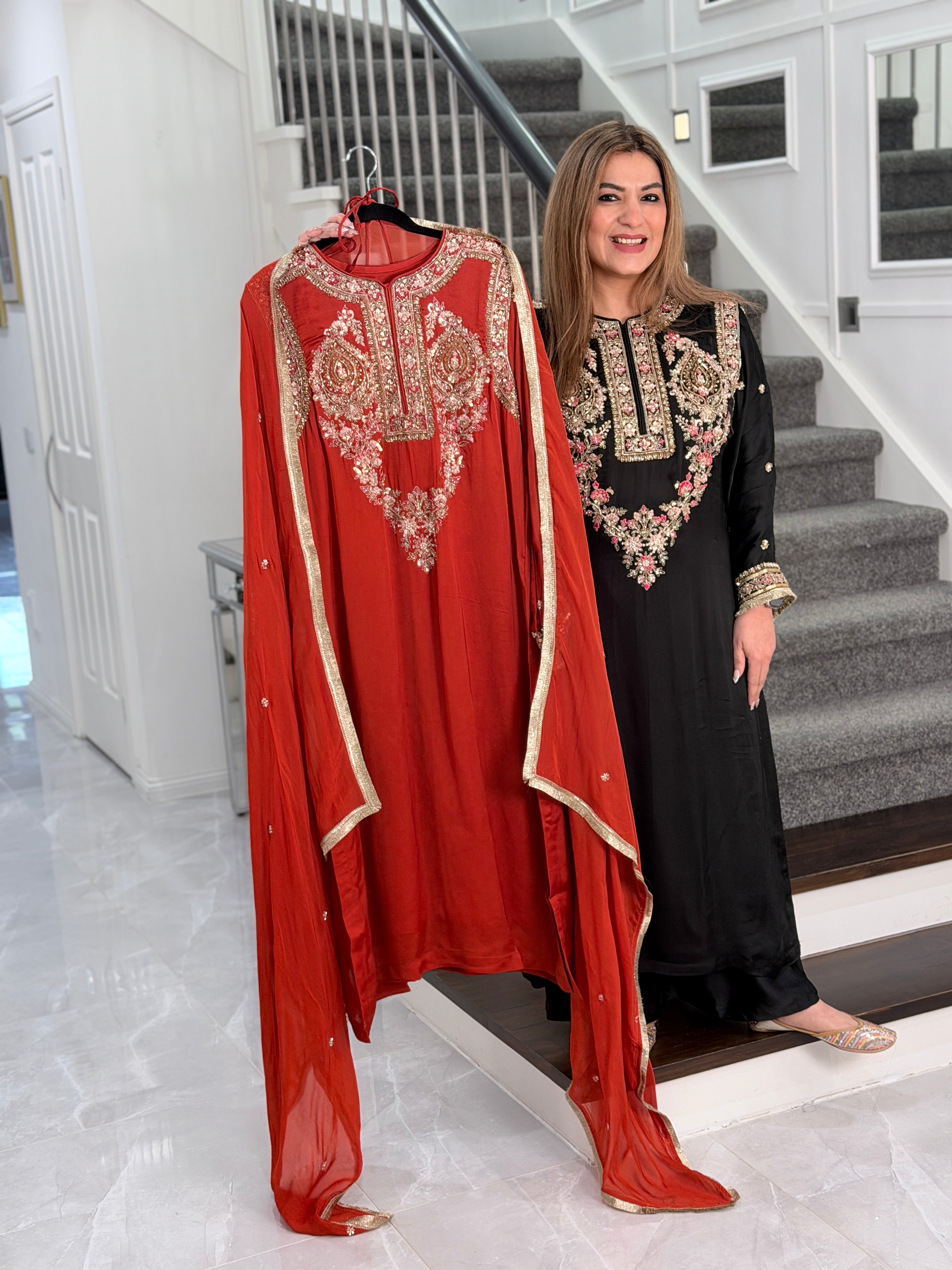 Premium Salwar Kameez - rust orange