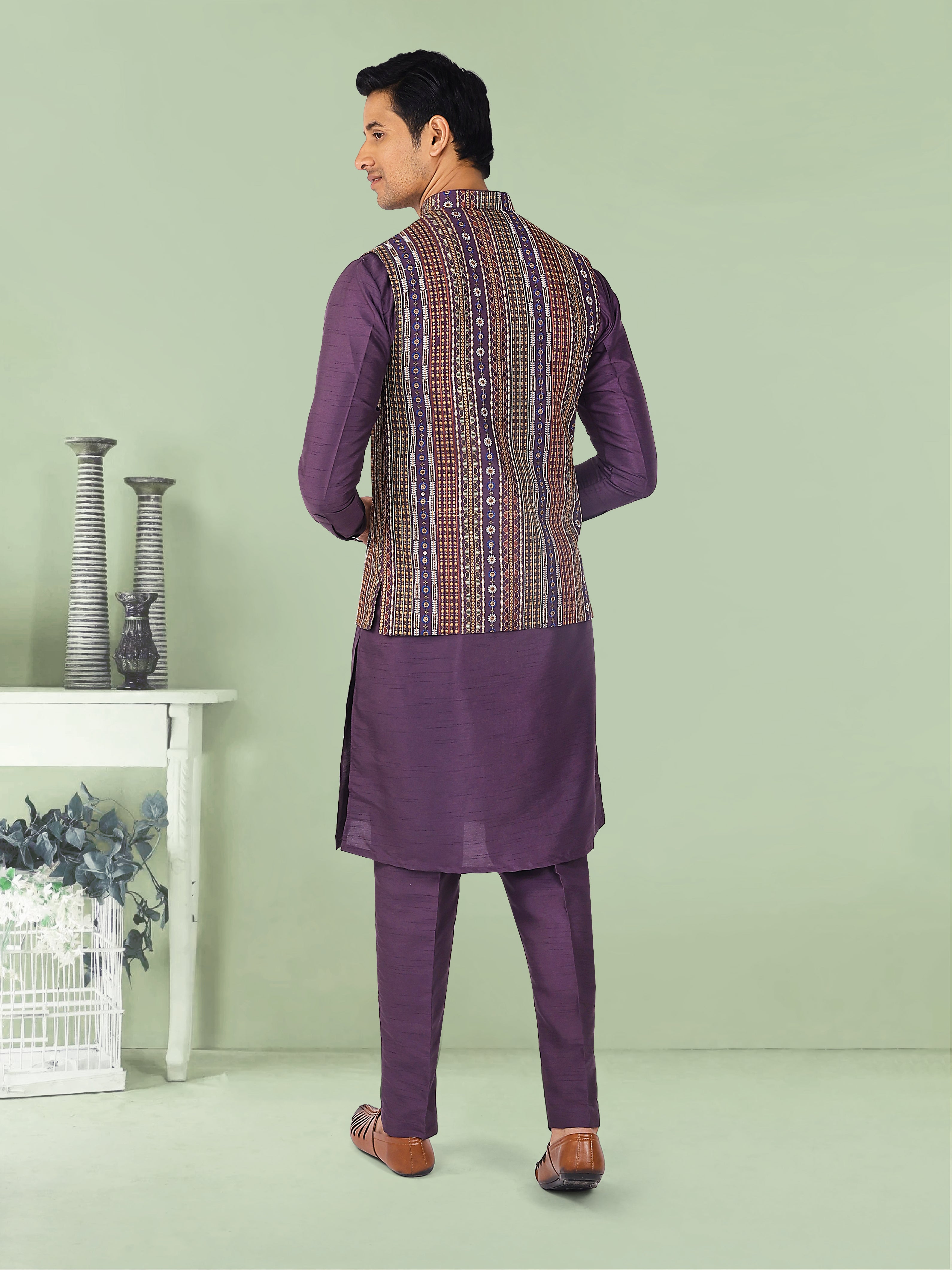 Mens Kurta Payjama and Jacket Set
