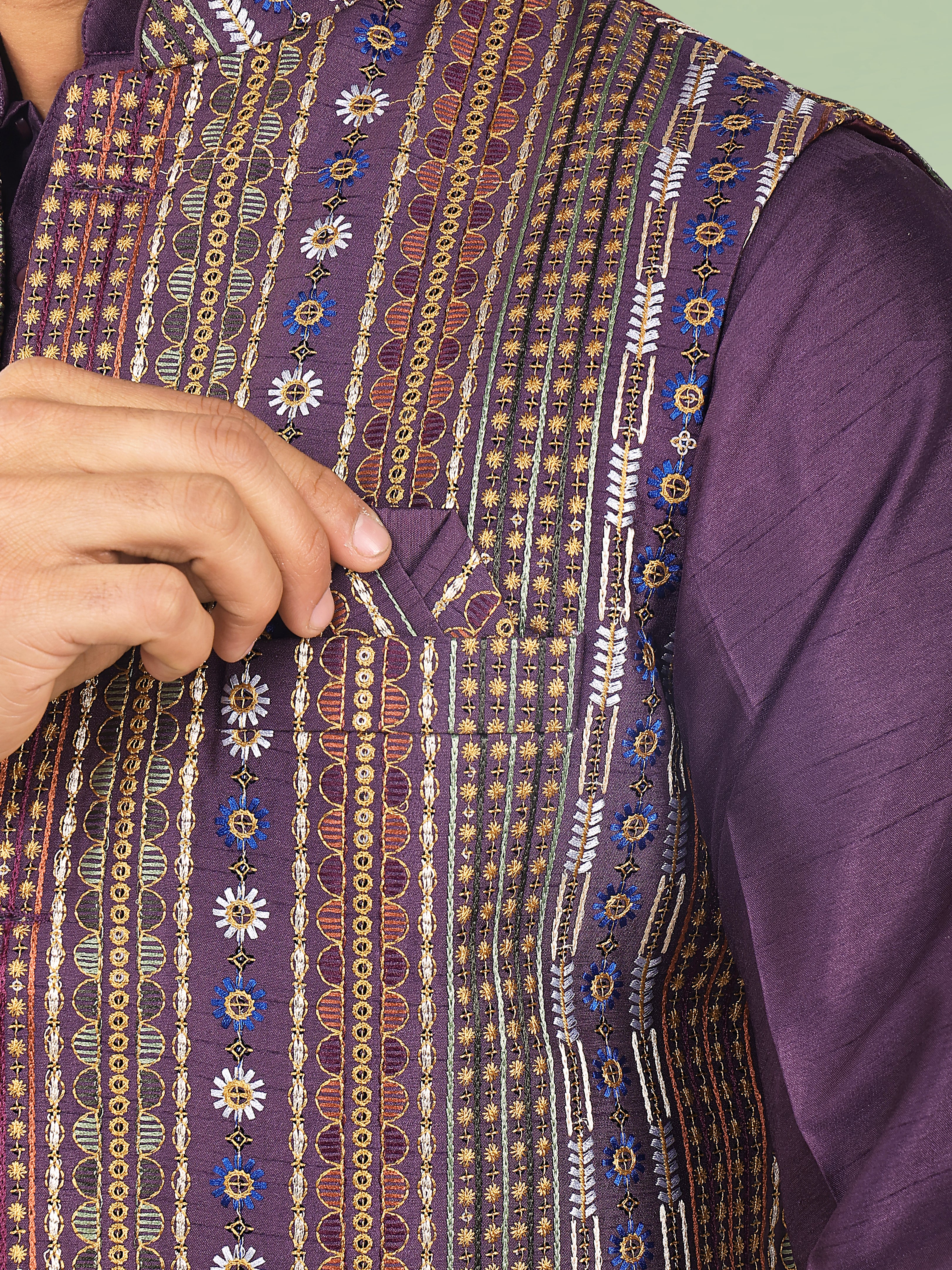 Mens Kurta Payjama and Jacket Set