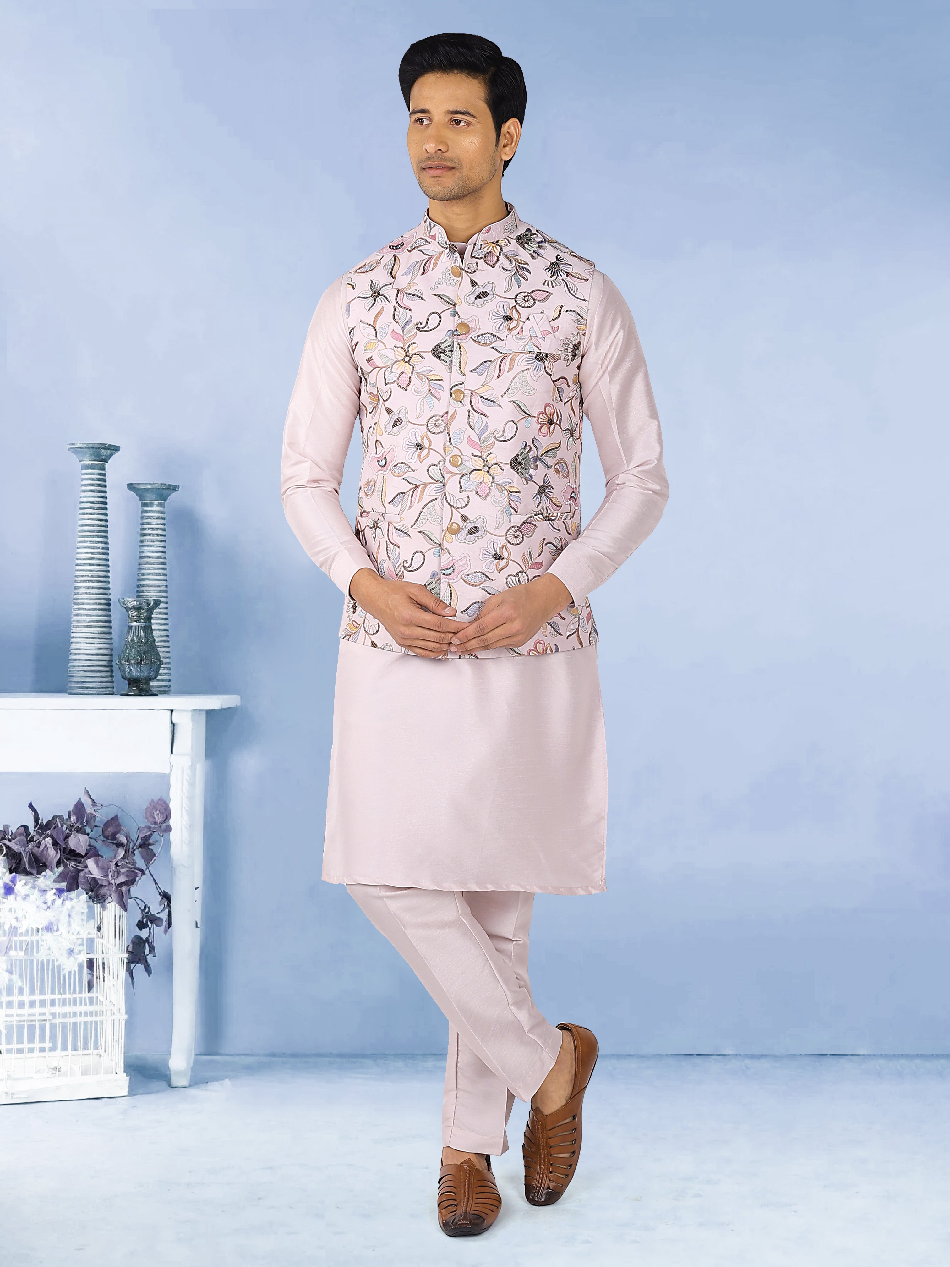 Kurta Payjama Jacket Set