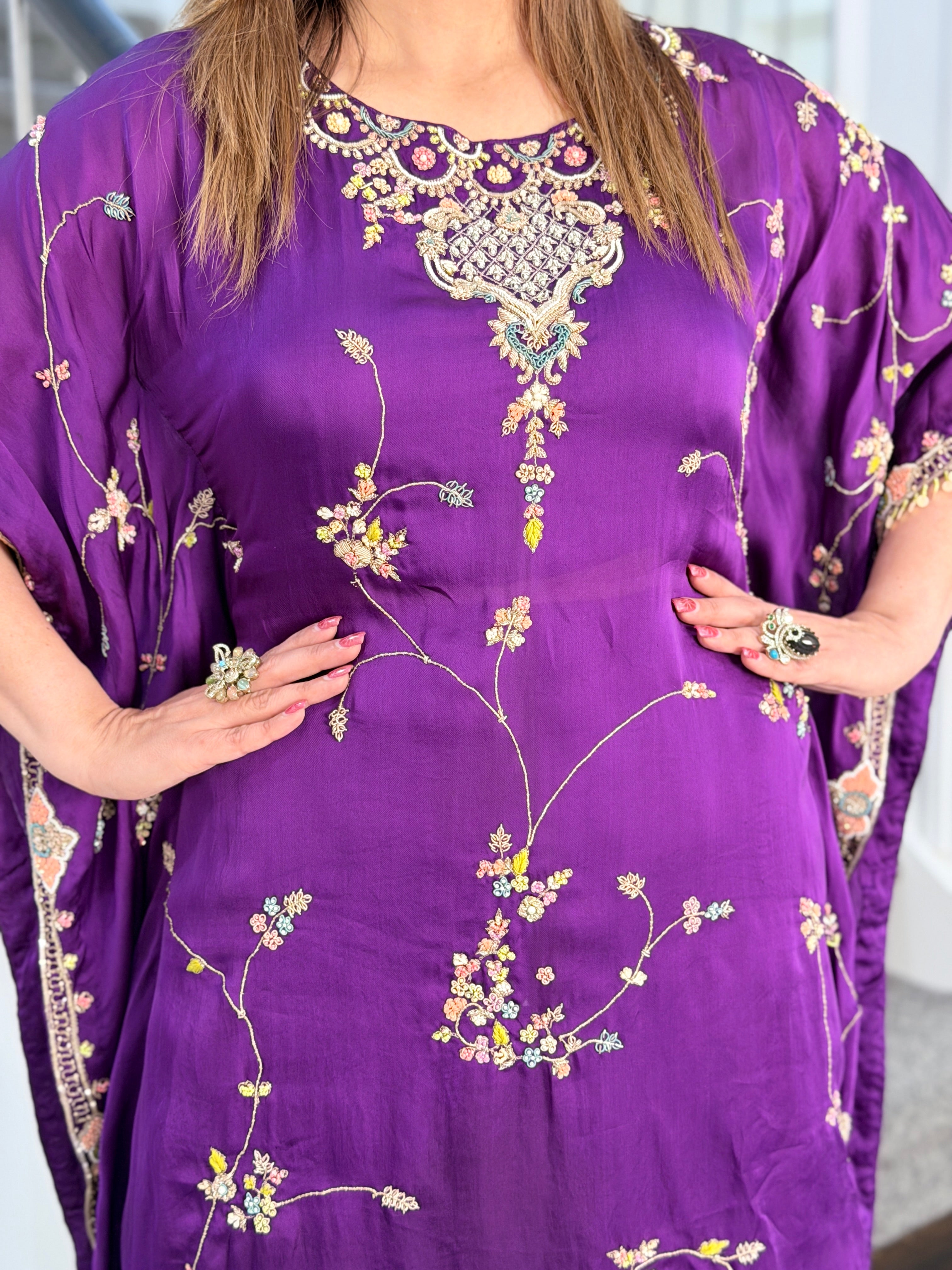 Elegant Purple Embellished Indo-Western Kurta - Indo-western Wear (4)