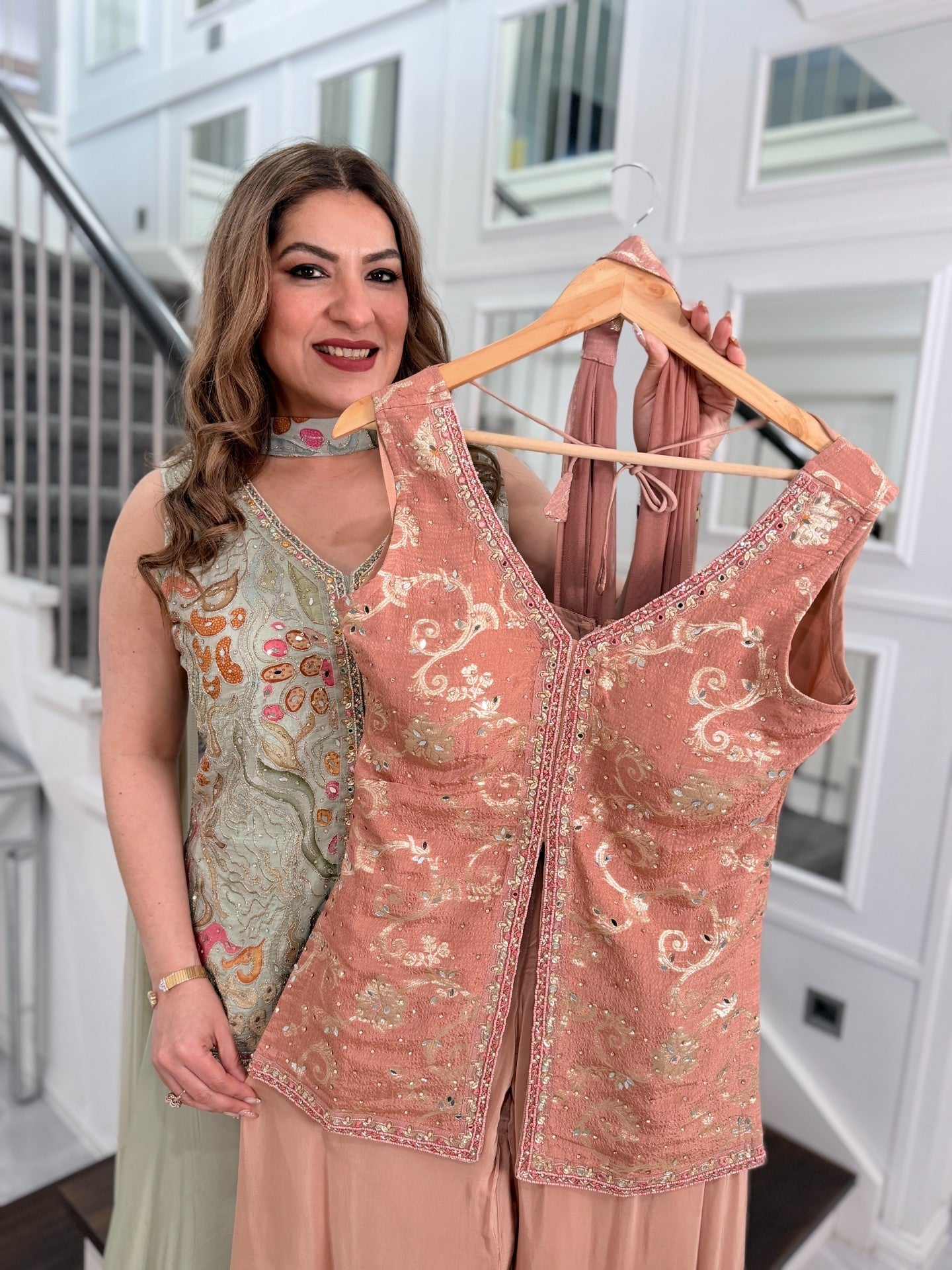Premium Indo-western Wear - Peach Shimmer (2)