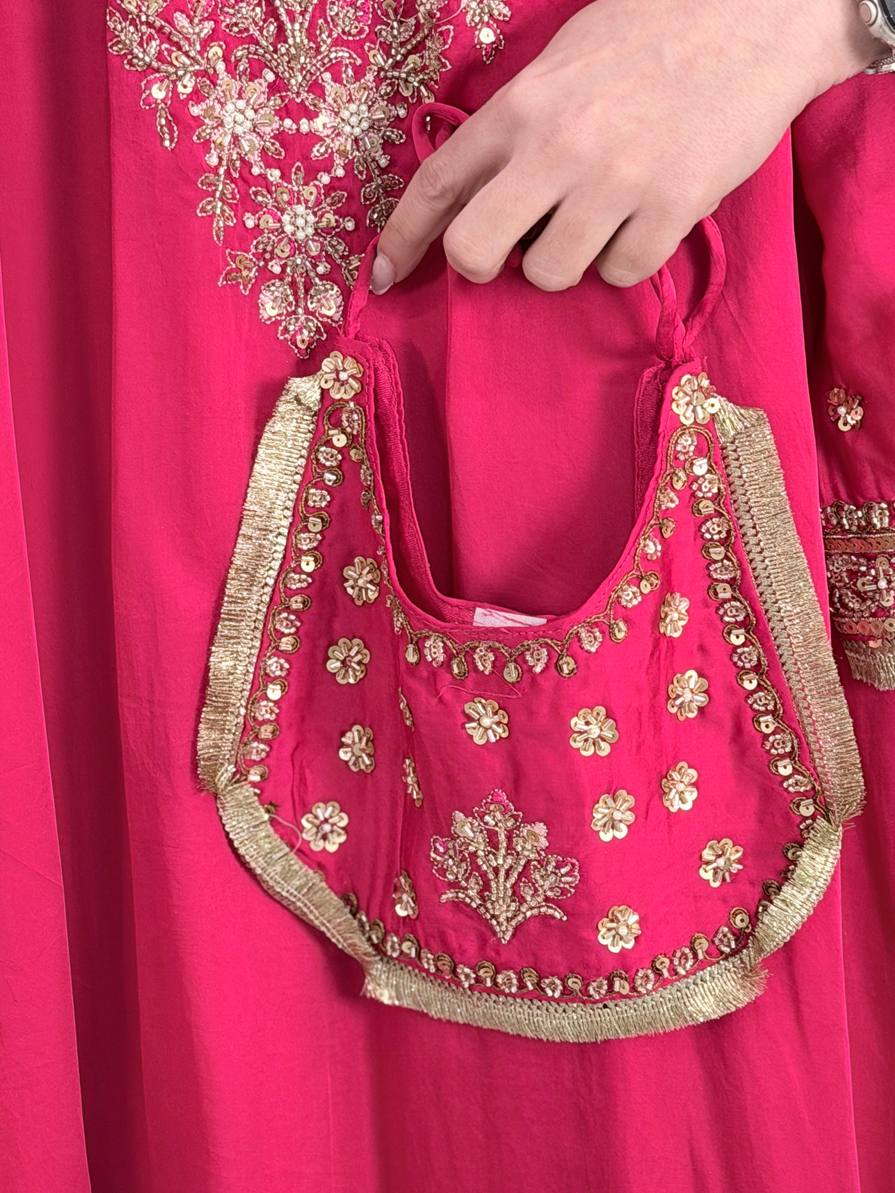 Premium Salwar Kameez - Rani pink