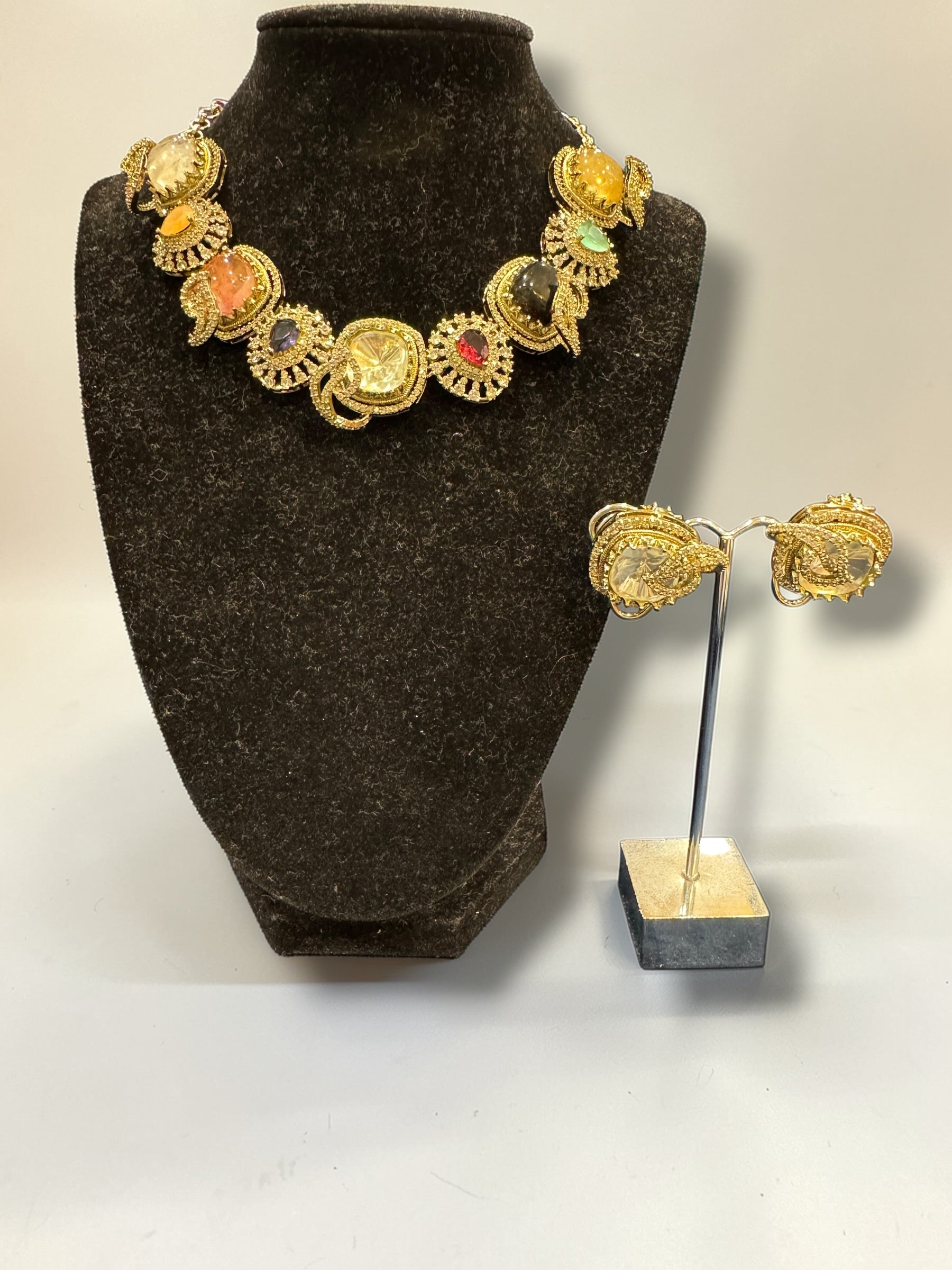 Elegant Multicolor Gemstone Jewelry Set