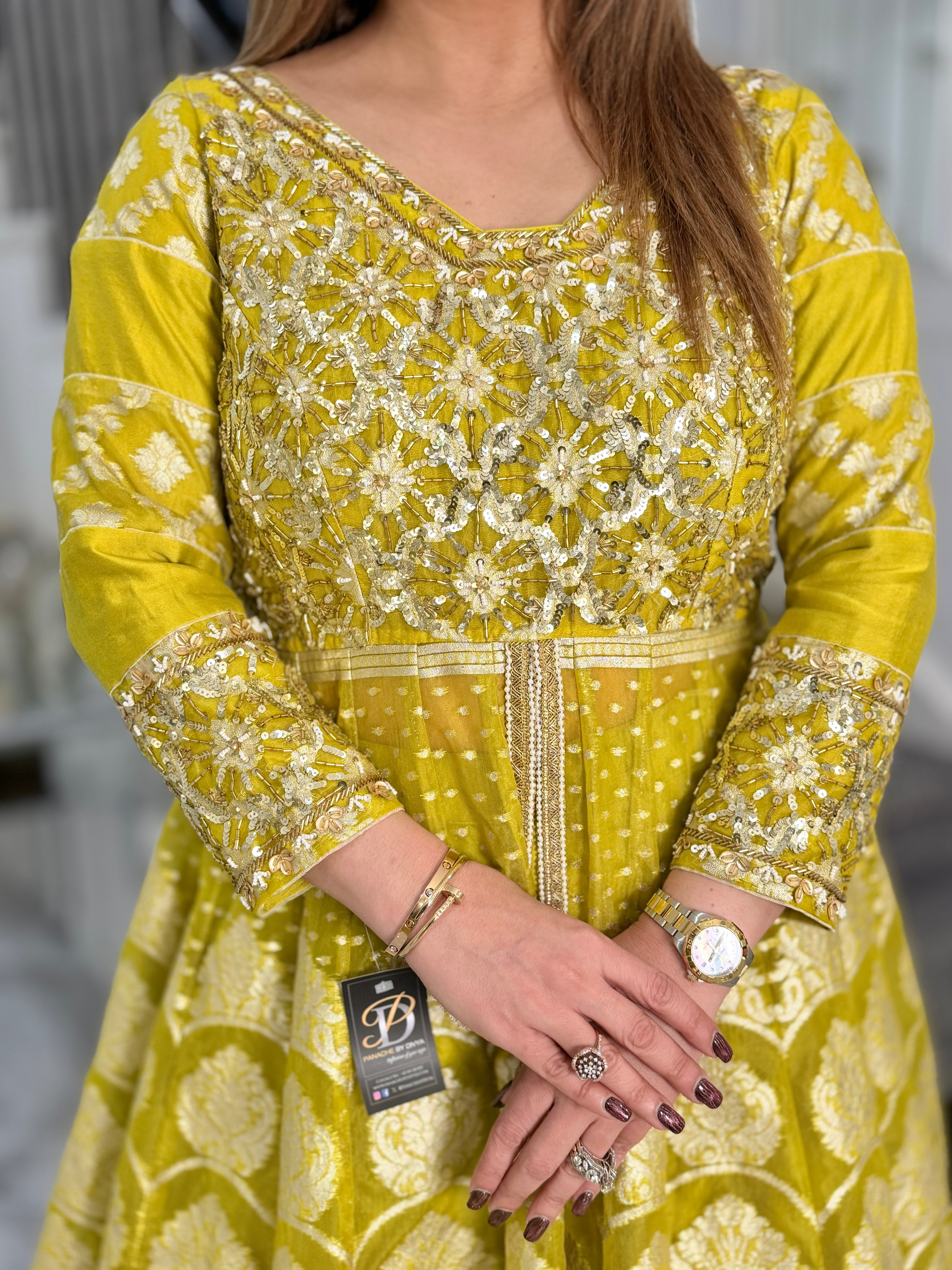 Lime Green Embroidered Lehenga Set