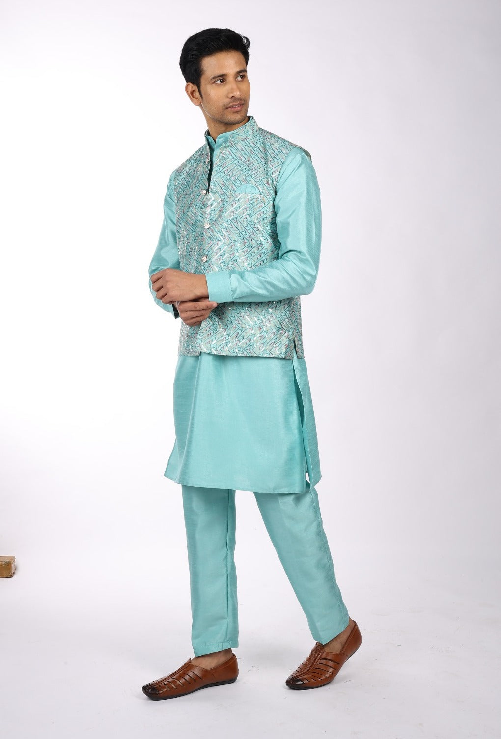 Kurta Payjama Jacket Set
