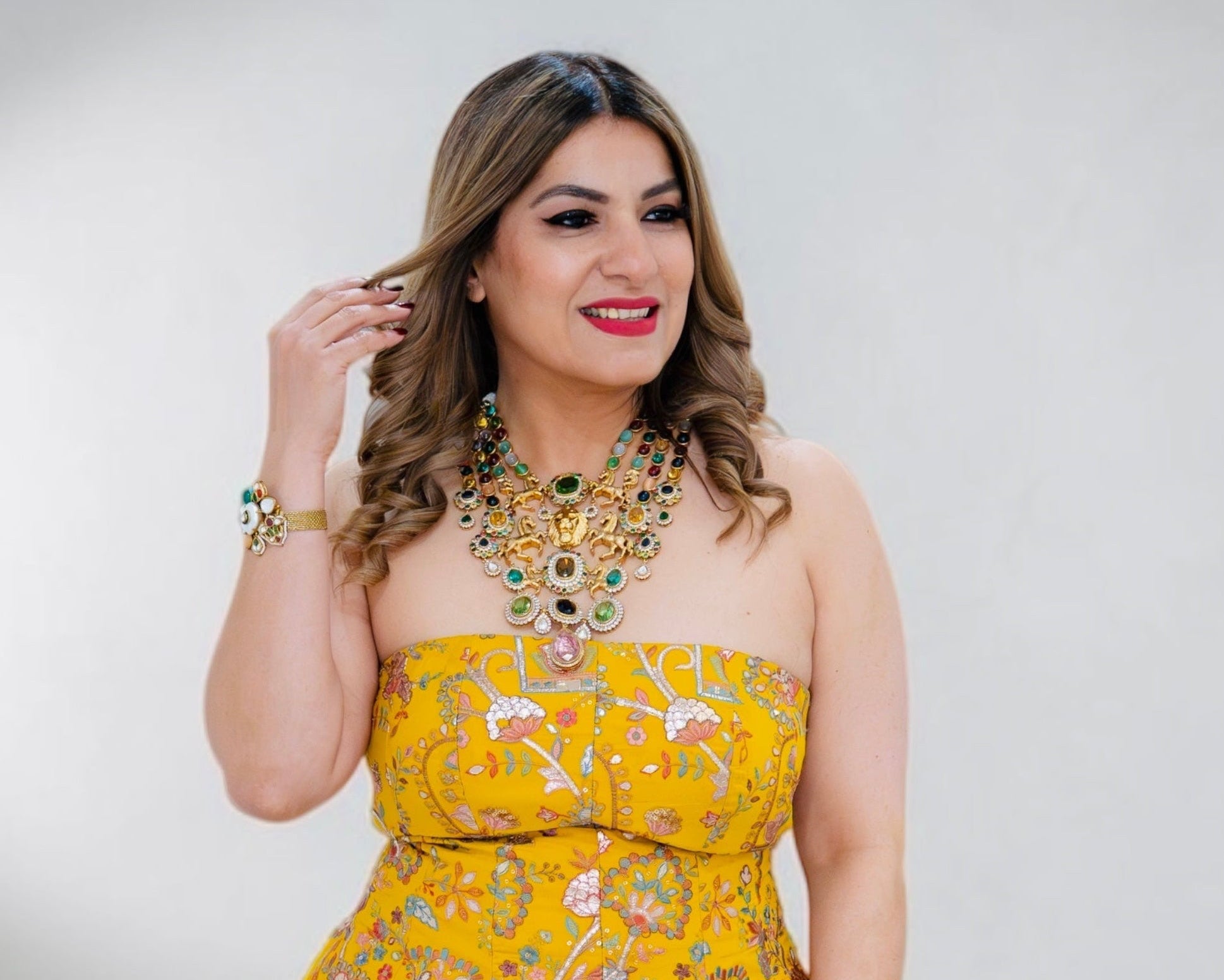 Gold and Multicolor Statement Necklace Set