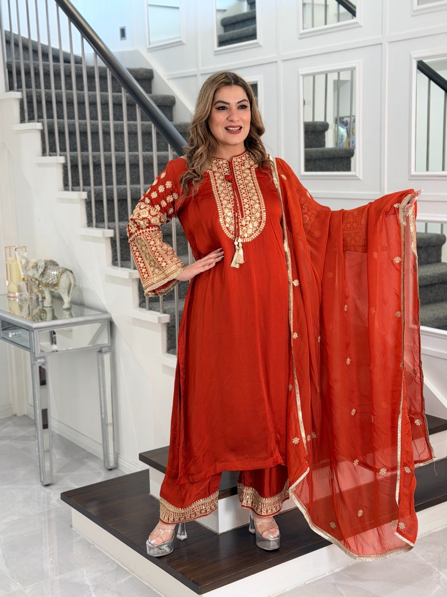 Rust Premium Salwar Kameez - Salwar Kameez