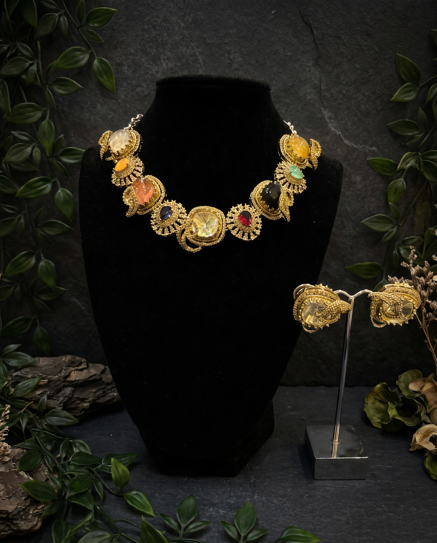 Elegant Multicolor Gemstone Jewelry Set