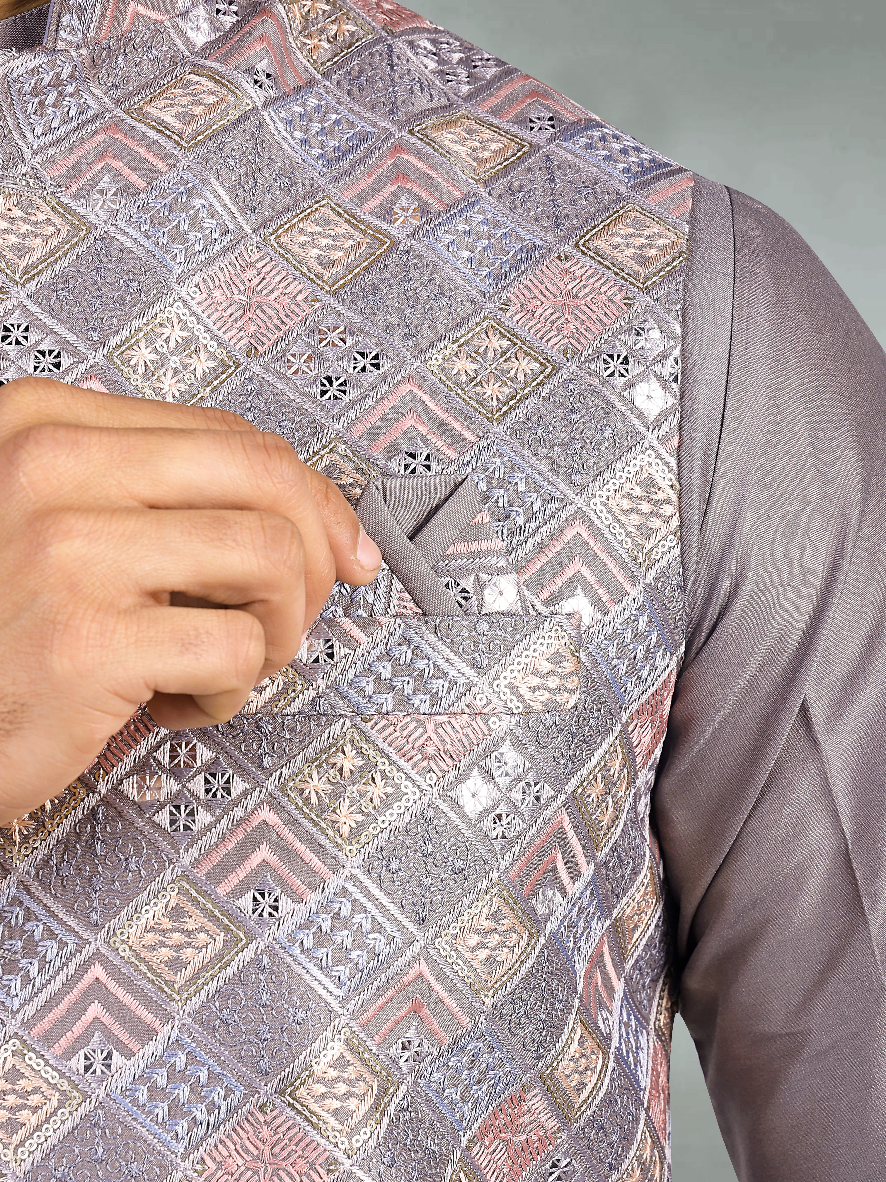 Mens Kurta Payjama and Jacket Set