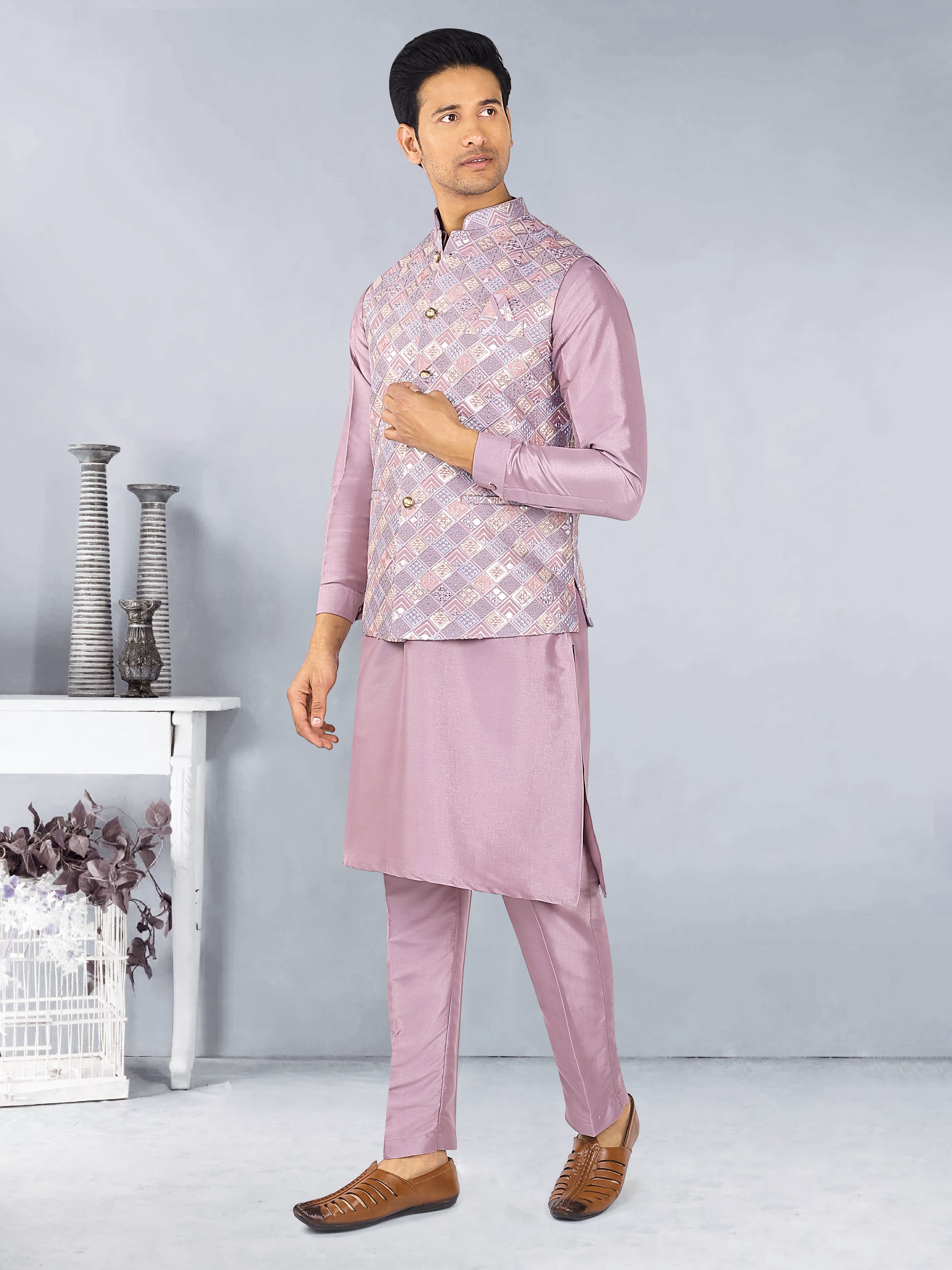 Mens Kurta Payjama and Jacket Set
