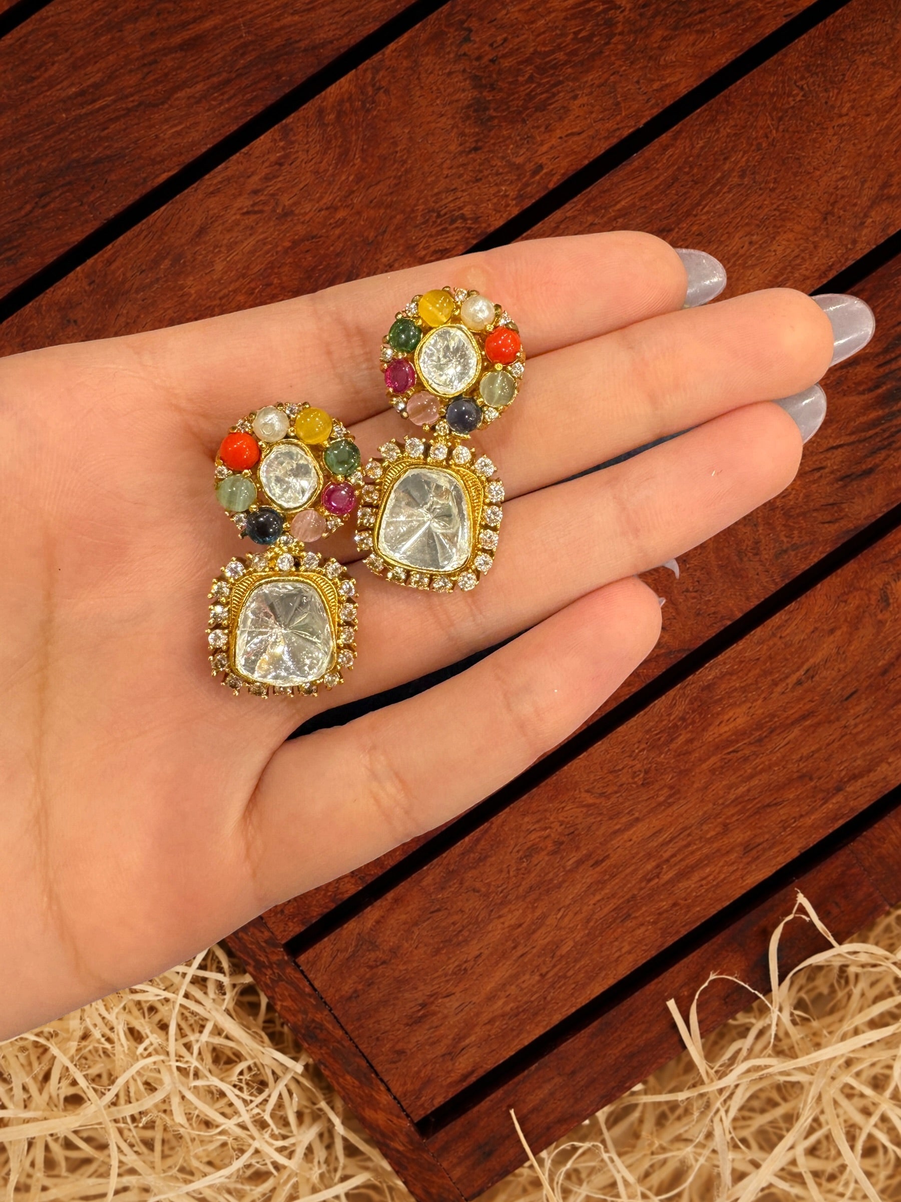 Elegant Multicolor Kundan Necklace & Earrings Set - Neckpieces & Earring Set (3)
