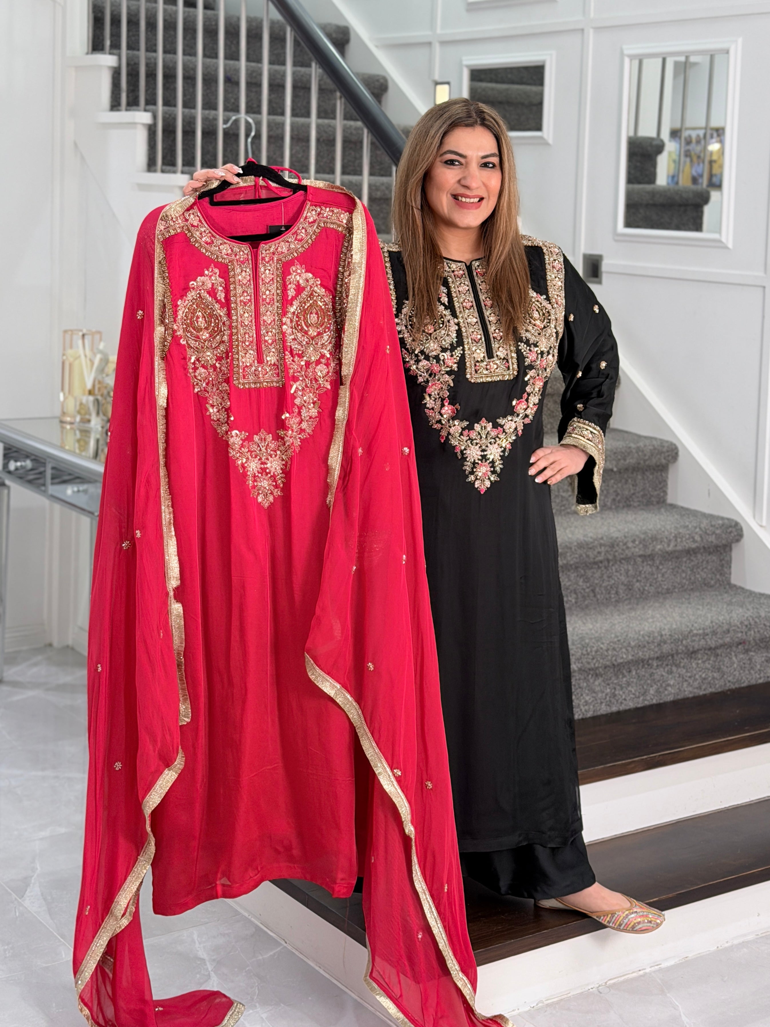 Premium Salwar Kameez - Rani pink