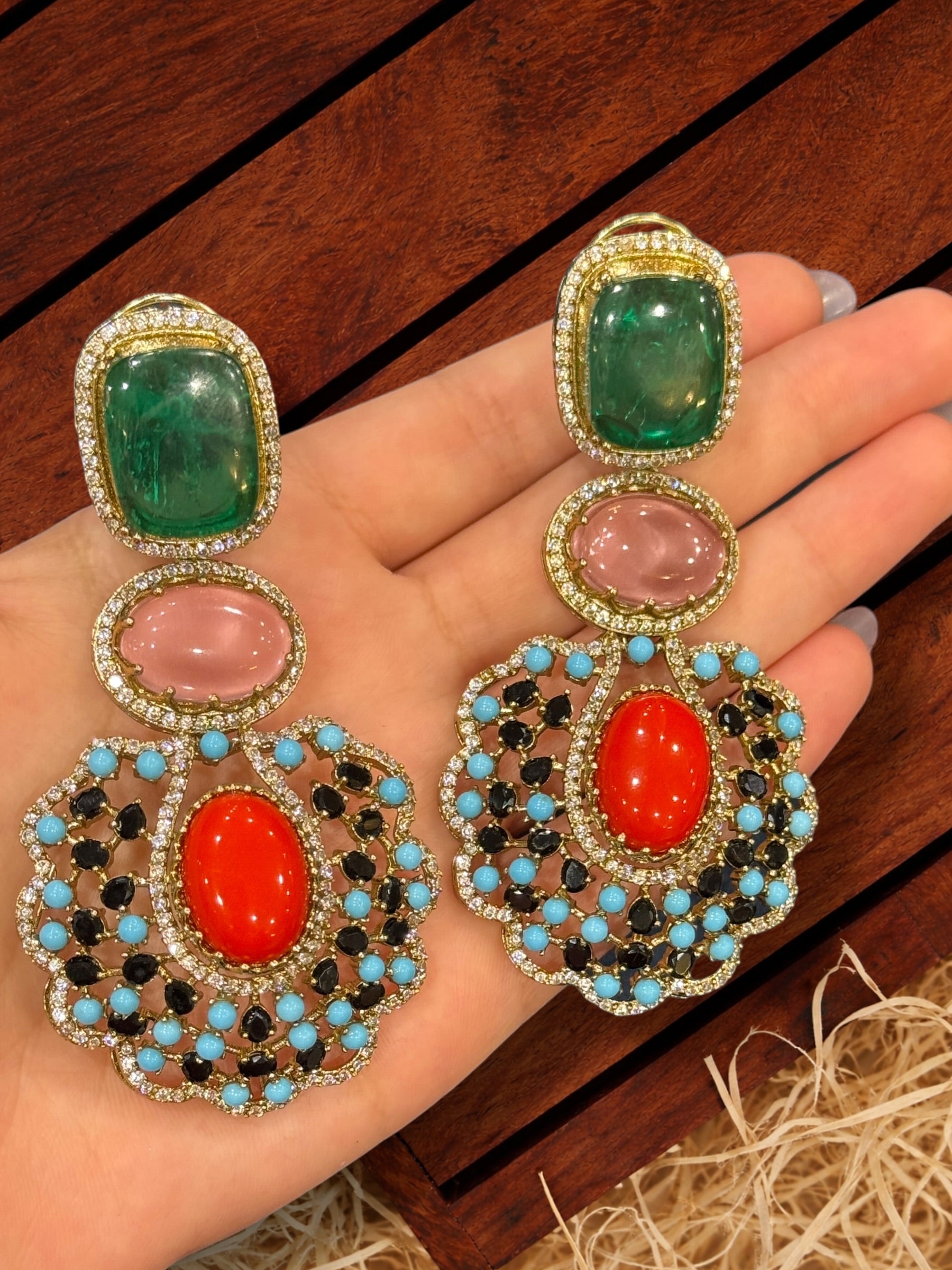 Elegant Multicolor Drop Earrings
