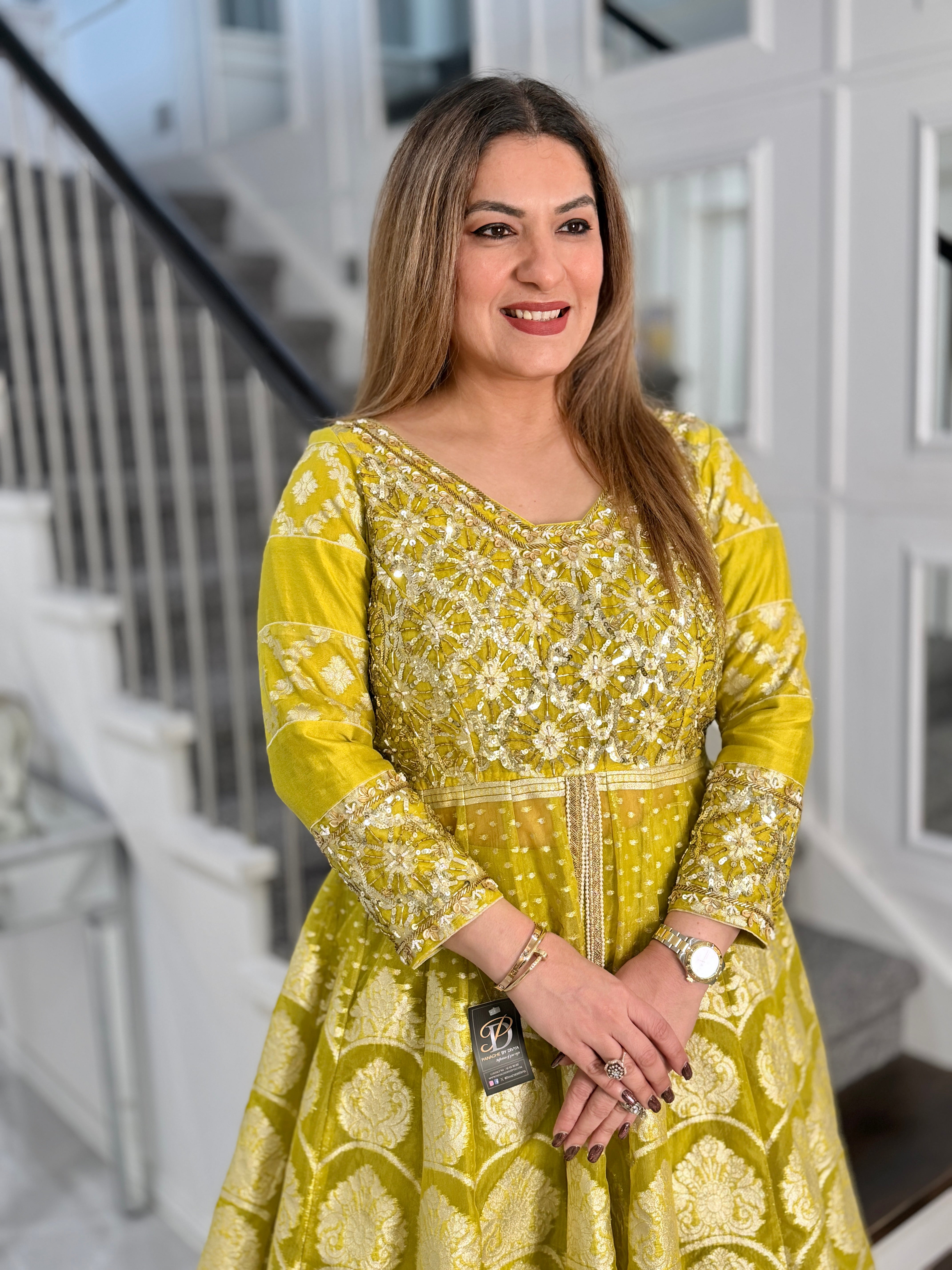 Lime Green Embroidered Lehenga Set
